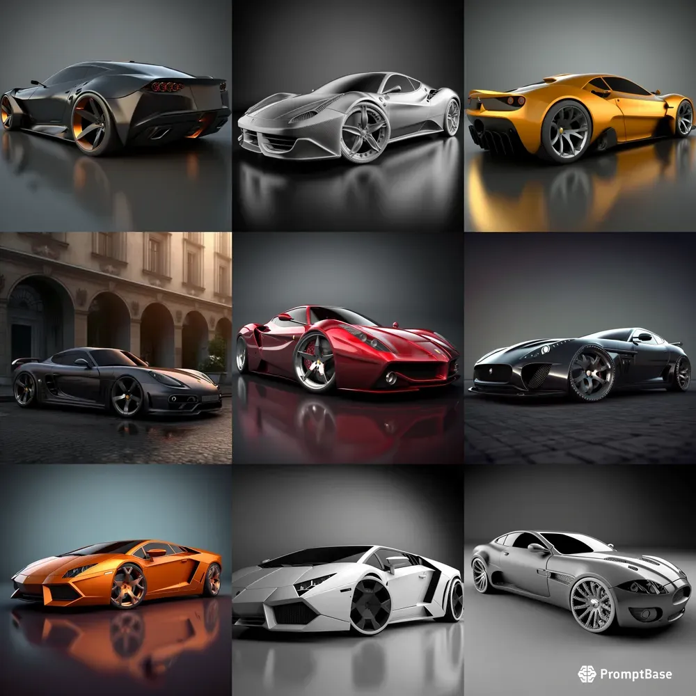 3D Render Sports Cars