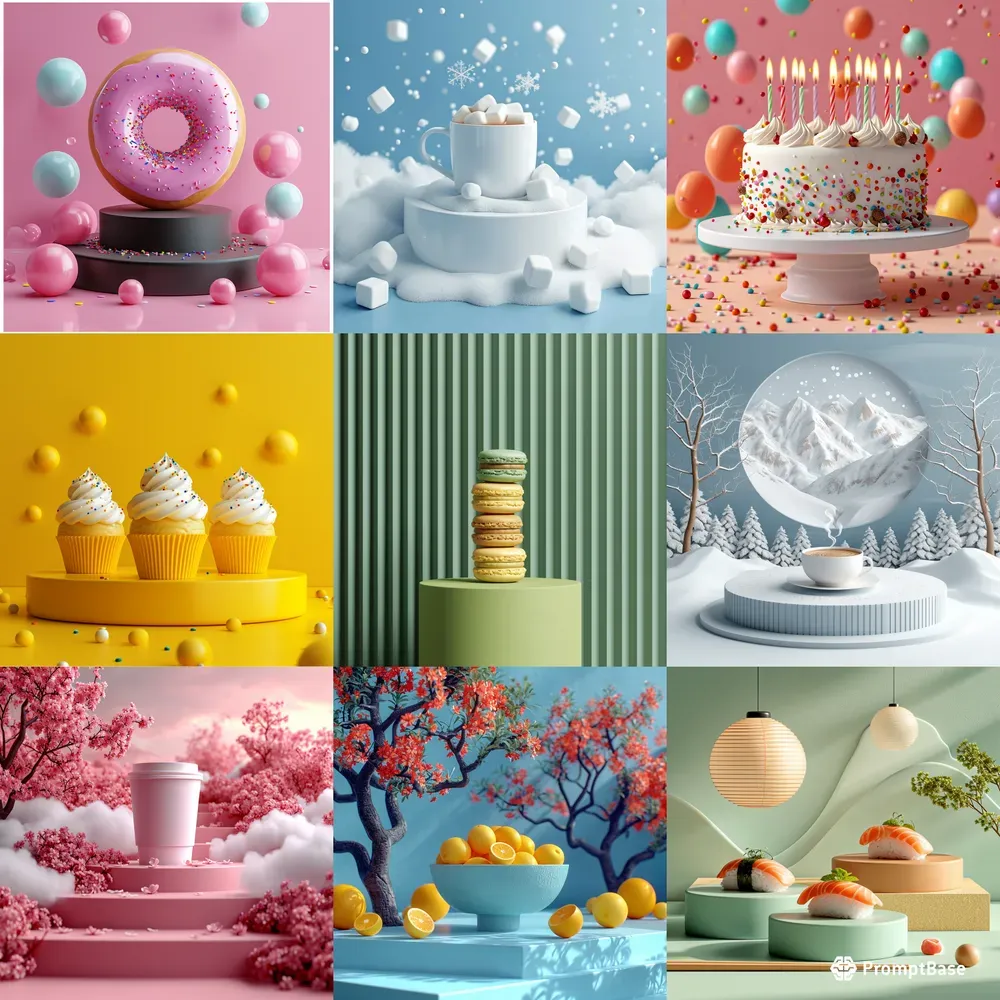 3D Soft Pop Food Dessert Displays