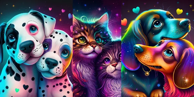 Enchanted Pet Couple Portraits generated by undefined