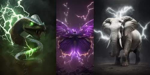 Lightning Animals generated by midjourney