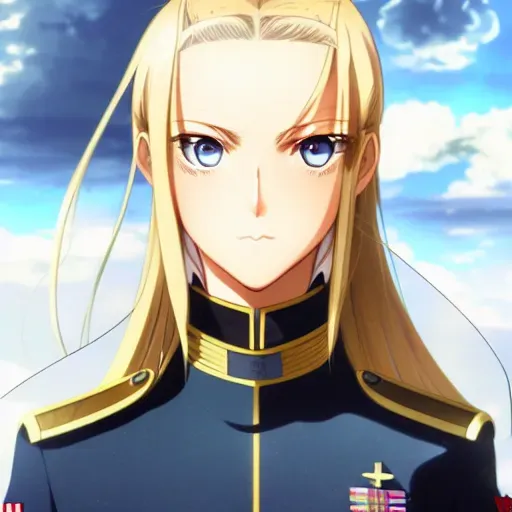 Anime Young Female Military Character