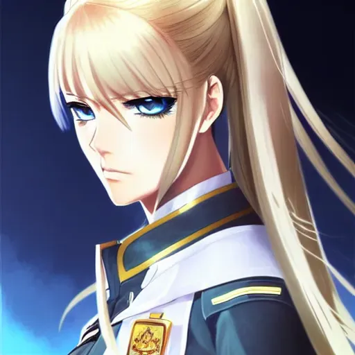Anime Young Female Military Character