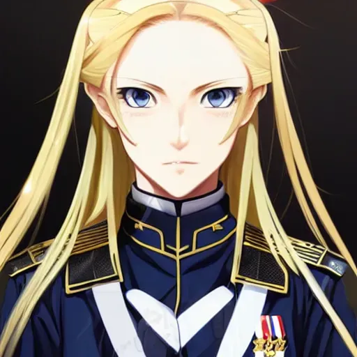 Anime Young Female Military Character