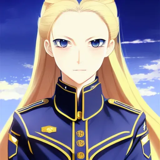 Anime Young Female Military Character