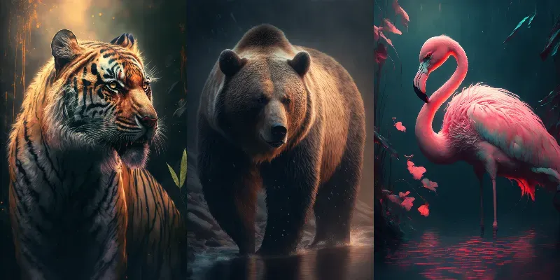 Dramatic Animal Portrait Posters generated by undefined