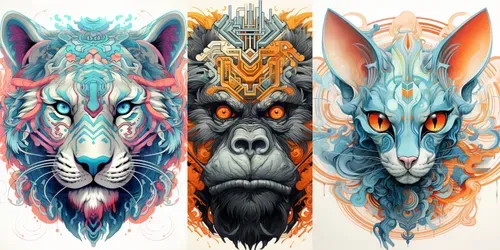 Ethereal Convergence Colorful Symmetries generated by midjourney