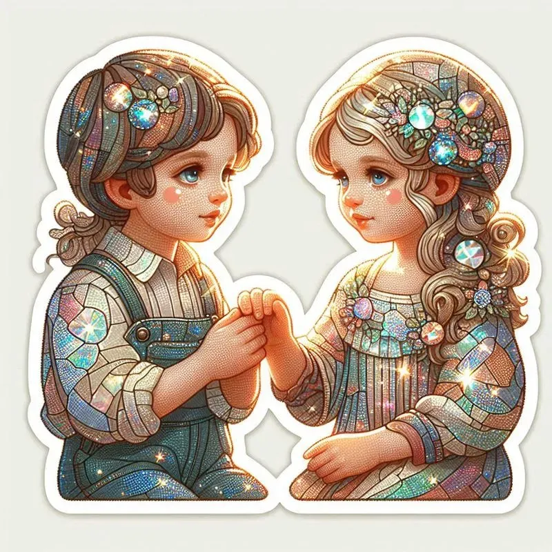 Glitter Vintage Mosaic Stickers