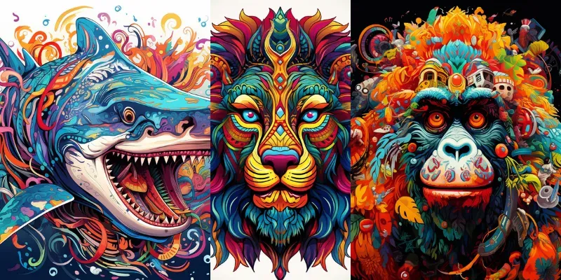 Colourful Decorated Portraits generated by undefined