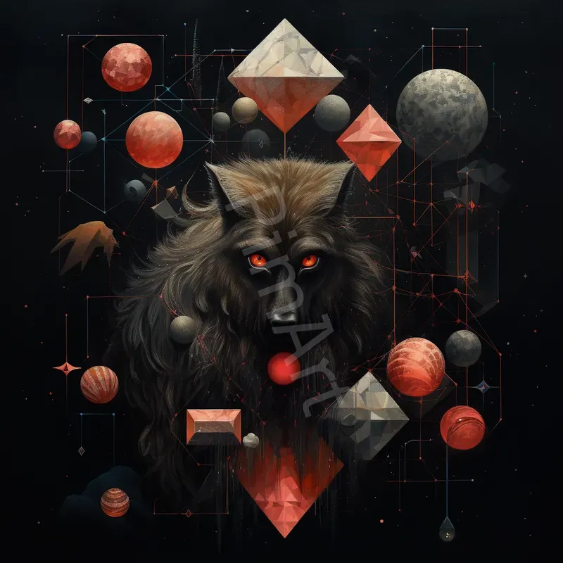 Abstract Geometric Particles Art