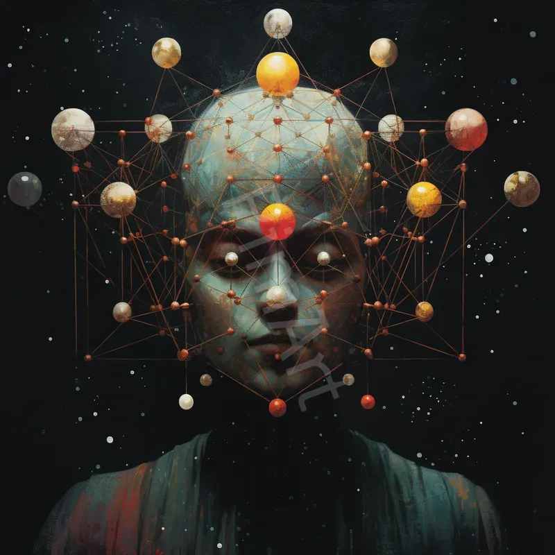 Abstract Geometric Particles Art