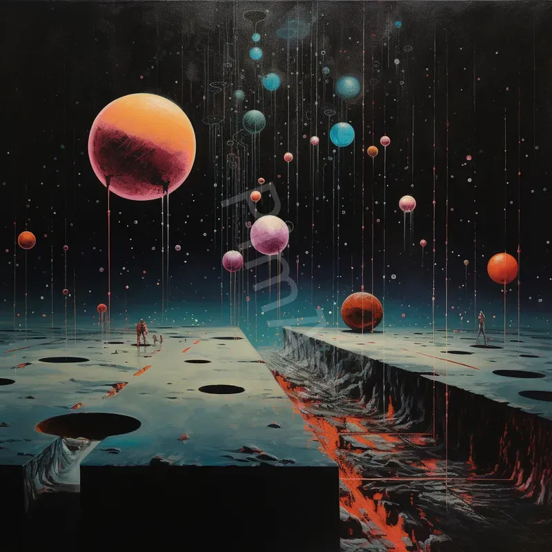 Abstract Geometric Particles Art