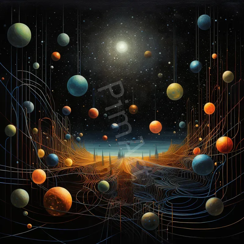 Abstract Geometric Particles Art