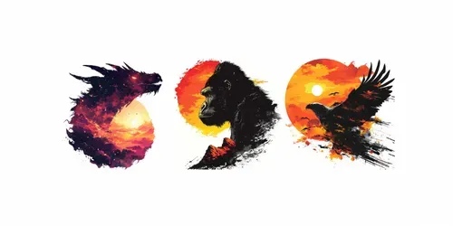 Vector Silhouette T-shirt Designs generated by midjourney