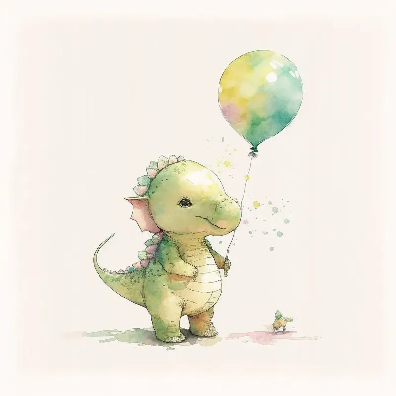Cute Animals With Balloons Nursery Art