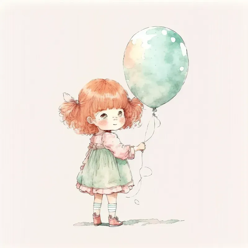 Cute Animals With Balloons Nursery Art