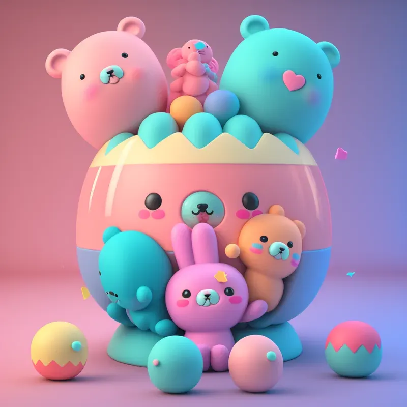 Rainbow Kawaii Animals
