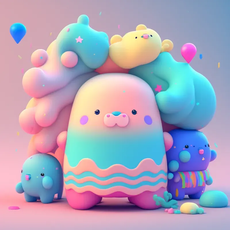 Rainbow Kawaii Animals