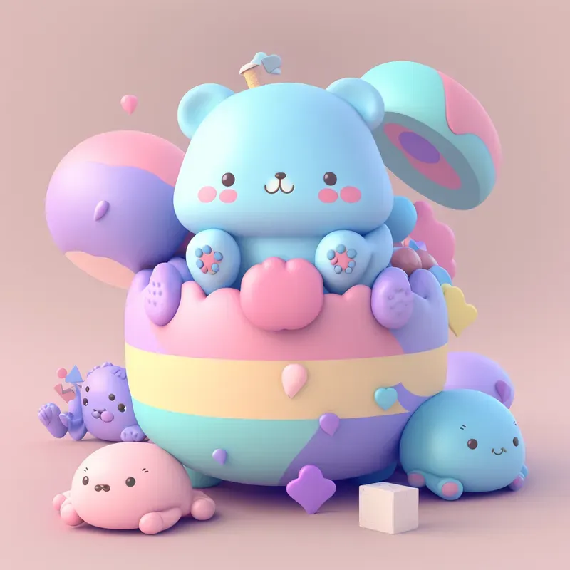Rainbow Kawaii Animals