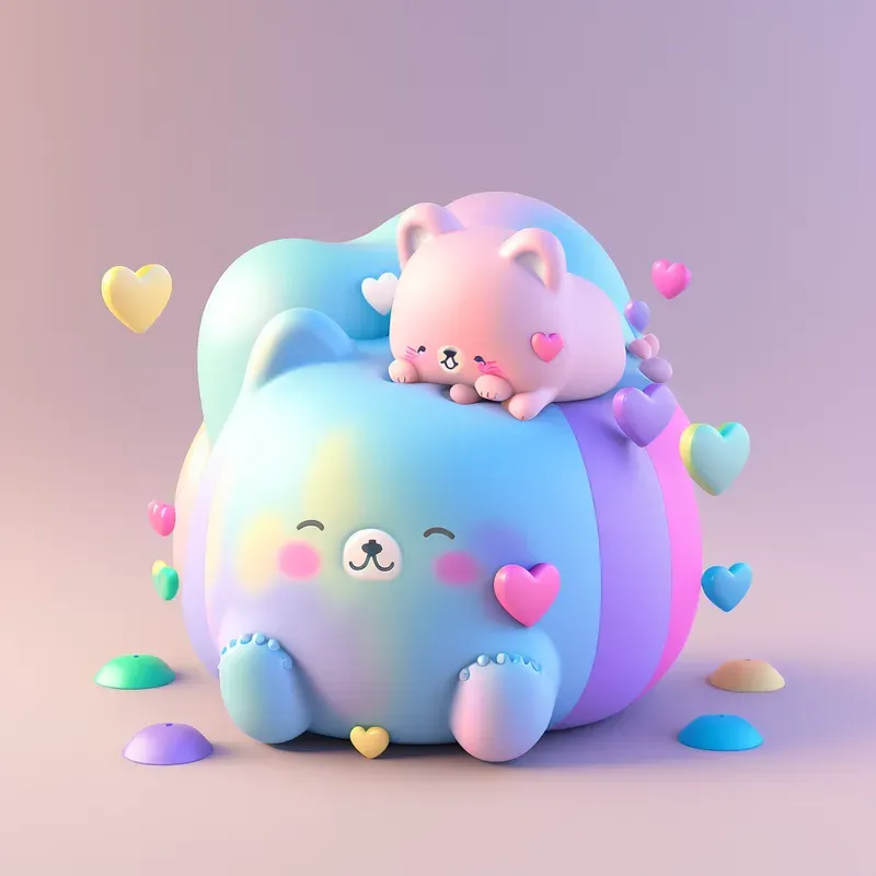 Rainbow Kawaii Animals