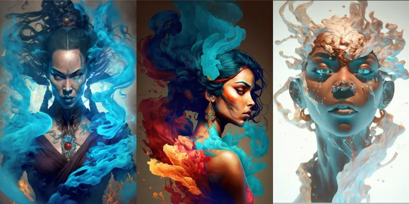 Realistic Fire Portraits generated by undefined