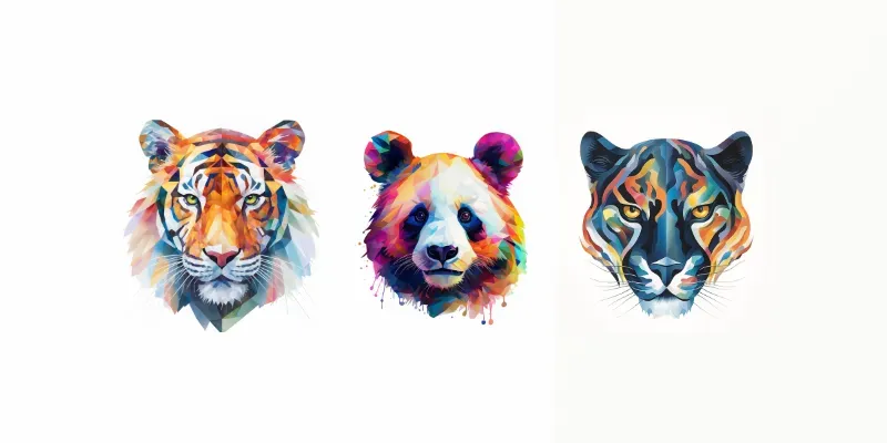 Colorful Portrait Animals generated by undefined