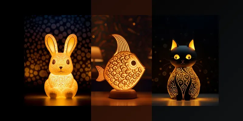 Animal Night Lamp Companions generated by undefined
