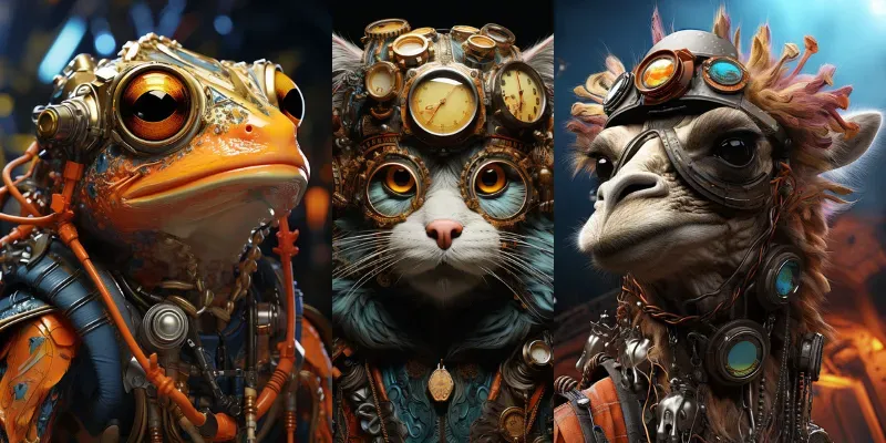 Steampunk Animal Heroes generated by undefined