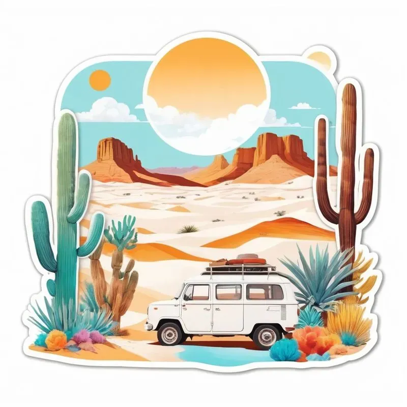 Travel Stickers Hippie Style