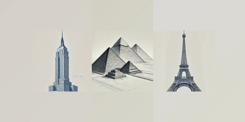 Famous Buildings As Architectural Sketches generated by undefined
