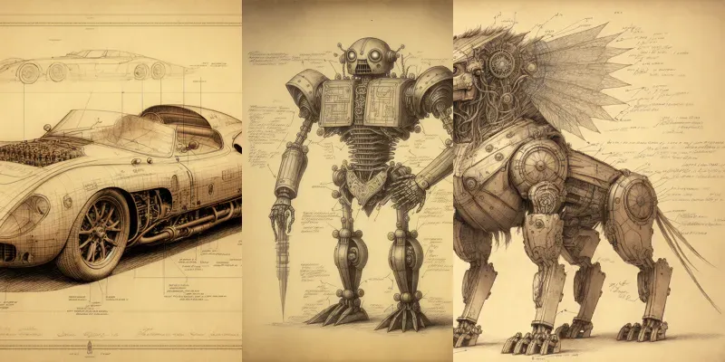 Leonardo Da Vinci Style Drawings generated by undefined