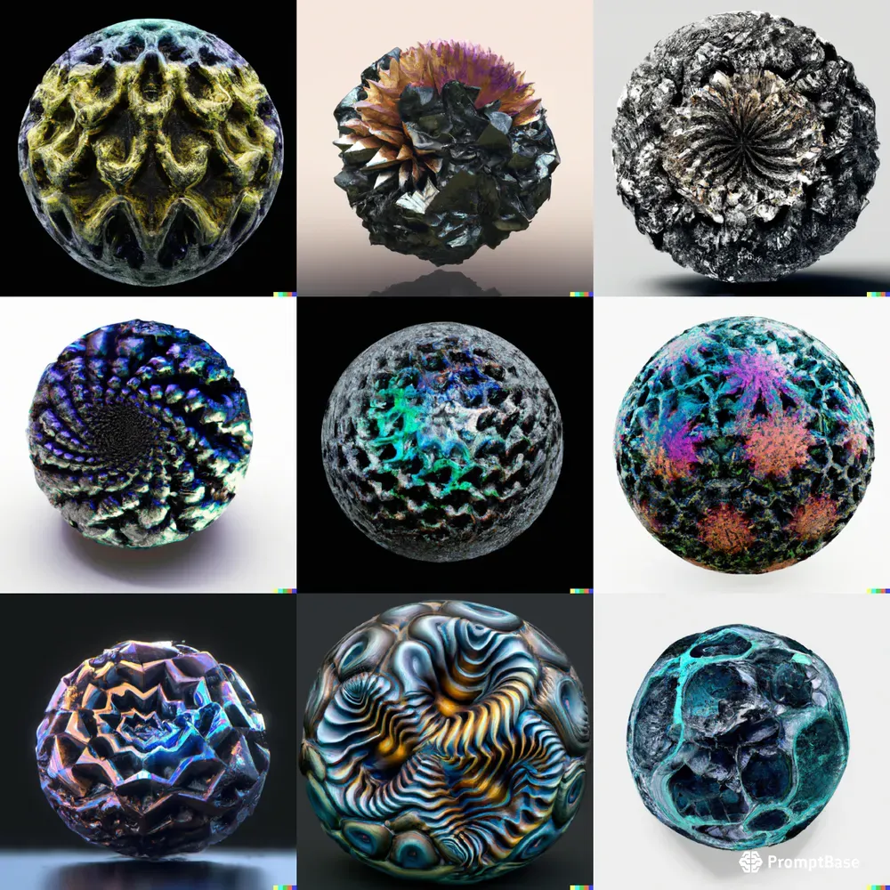 Geometric Fractal Gemstone Spheres