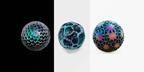 Geometric Fractal Gemstone Spheres generated by dalle
