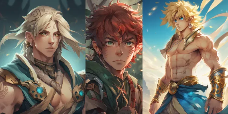 Male Anime Protagonists Portraits generated by undefined