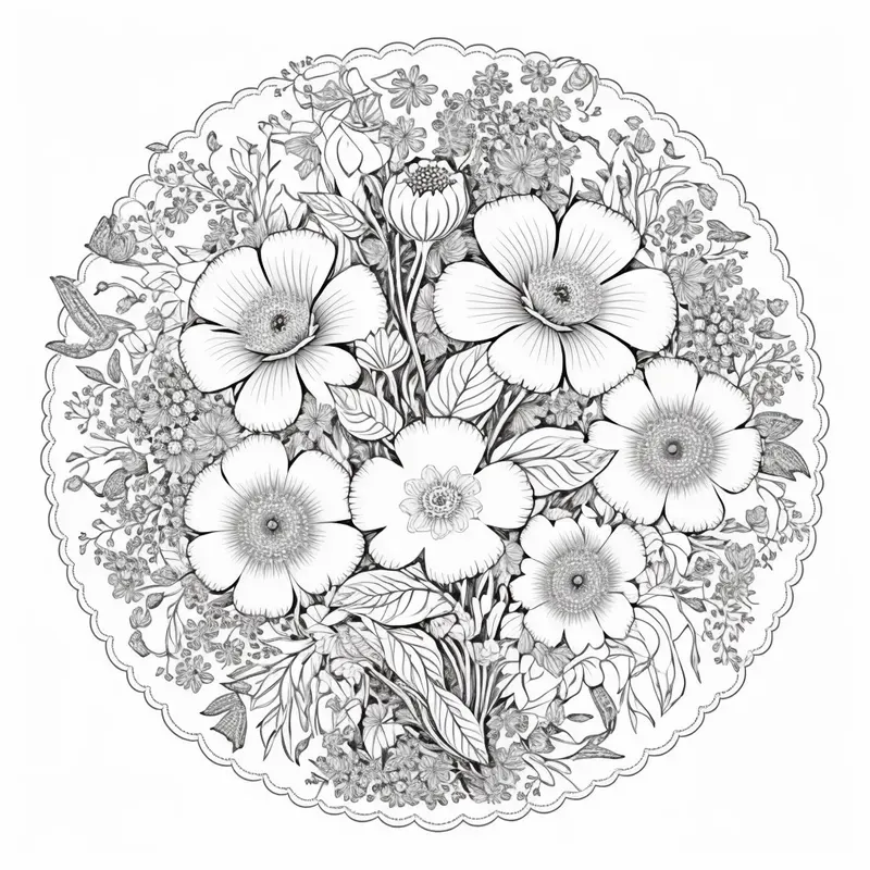 Fantastic Floral Mandala Coloring Pages