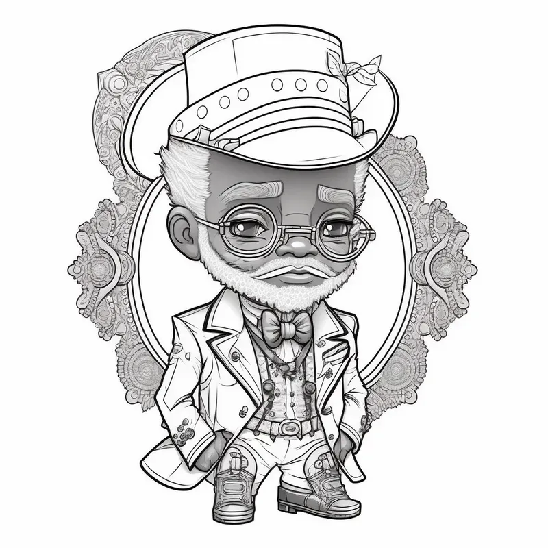 Chibi Steampunk Kids Coloring Book Pages