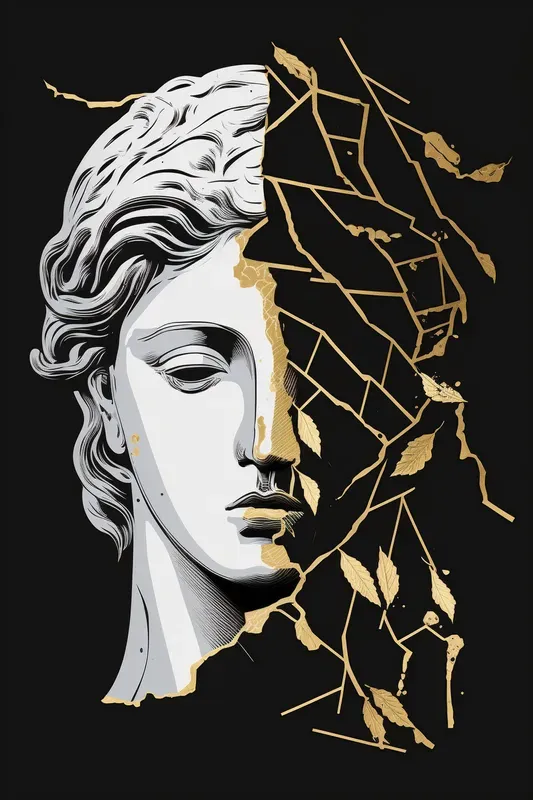 Elegant Kintsugi Inspired Wall Art