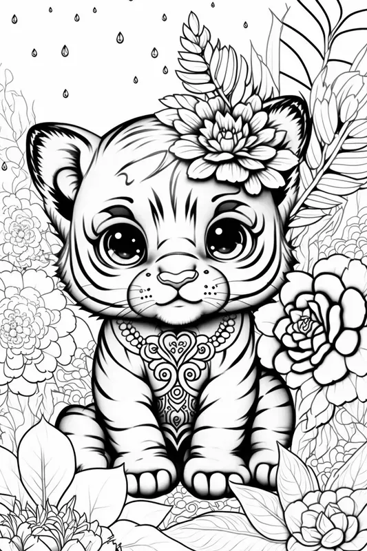 Kawaii Animals Coloring Book Pages