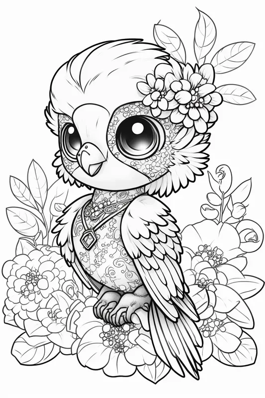 Kawaii Animals Coloring Book Pages