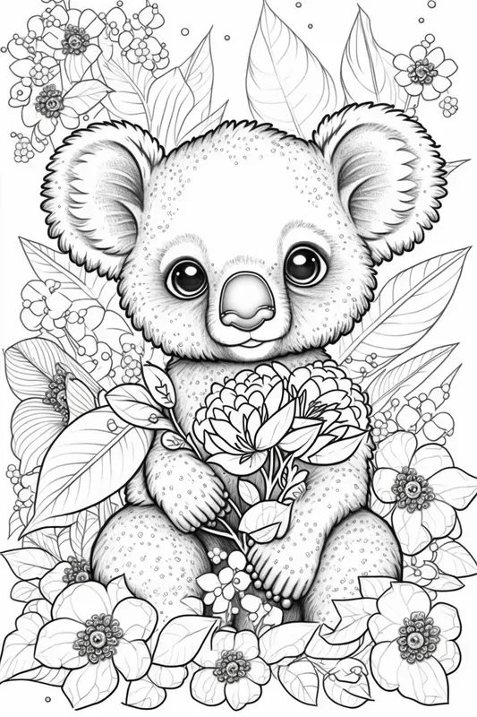 Kawaii Animals Coloring Book Pages