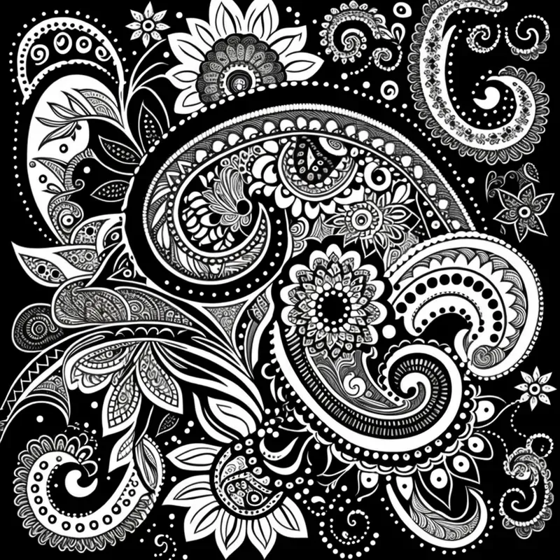 Whimsical Paisley Style Coloring Pages