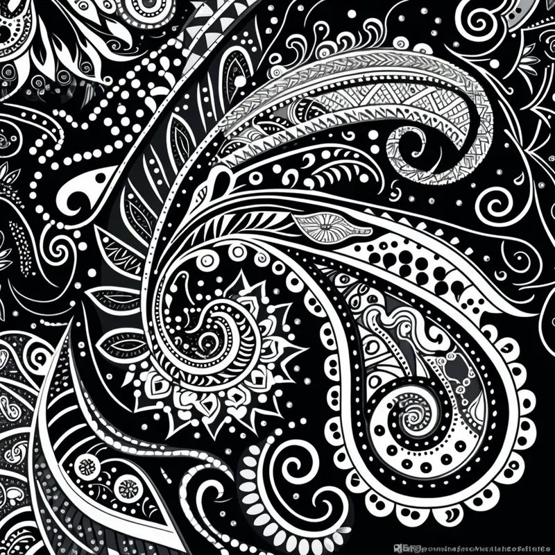 Whimsical Paisley Style Coloring Pages