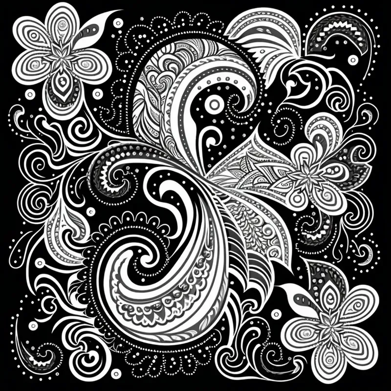 Whimsical Paisley Style Coloring Pages