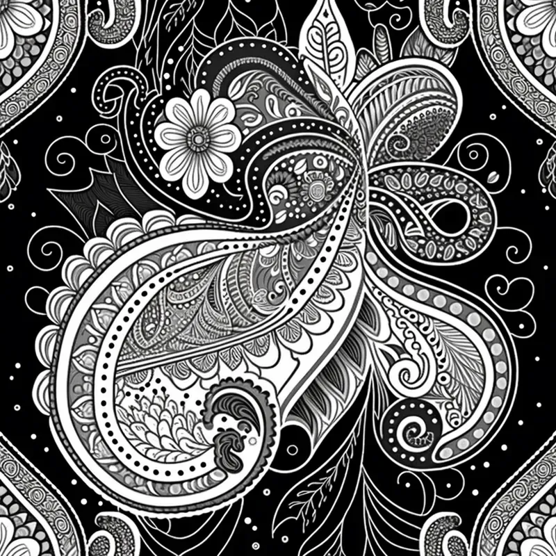 Whimsical Paisley Style Coloring Pages