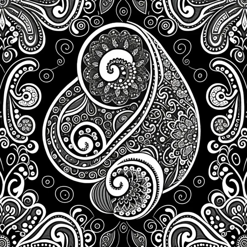 Whimsical Paisley Style Coloring Pages