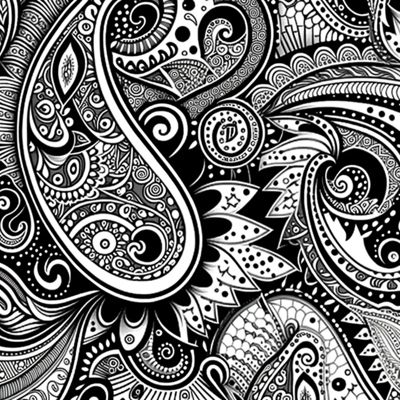 Whimsical Paisley Style Coloring Pages