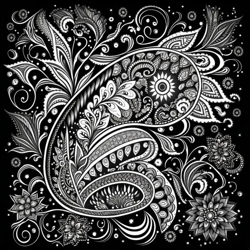 Whimsical Paisley Style Coloring Pages