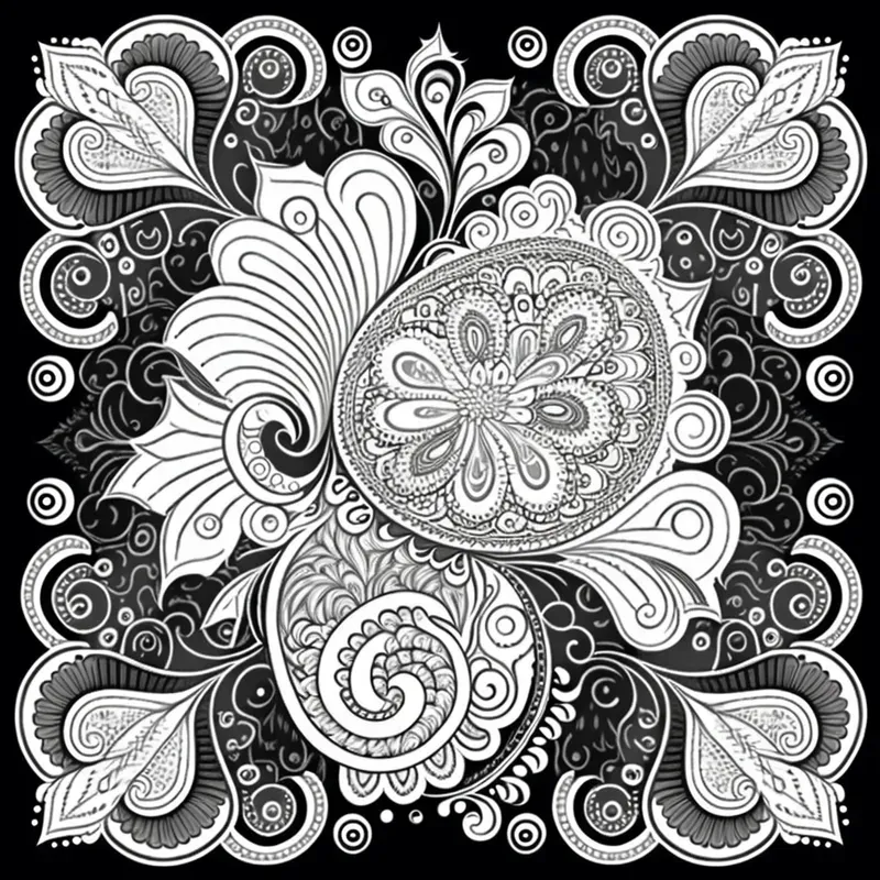 Whimsical Paisley Style Coloring Pages