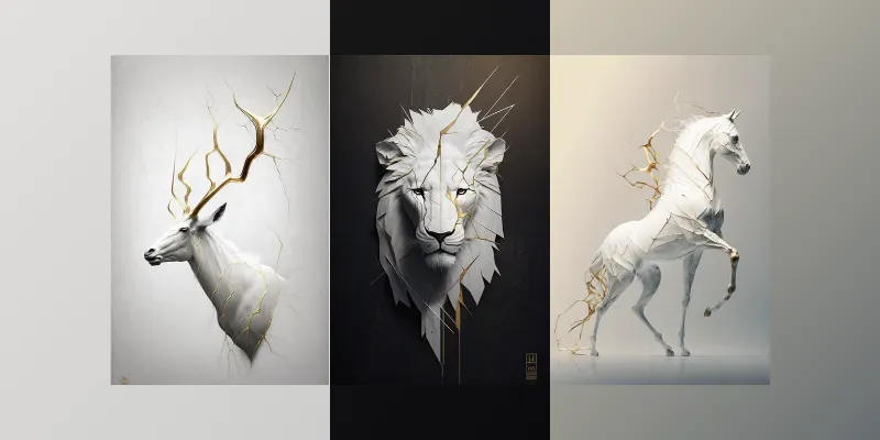 Elegant Kintsugi Inspired Wall Art generated by undefined