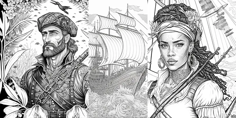 Pirates Coloring Book Pages generated by undefined