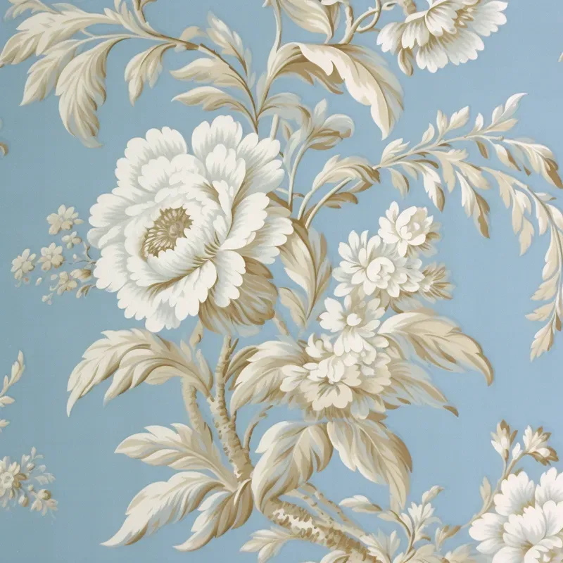 Luxury French Toile Fabric Wallpapers